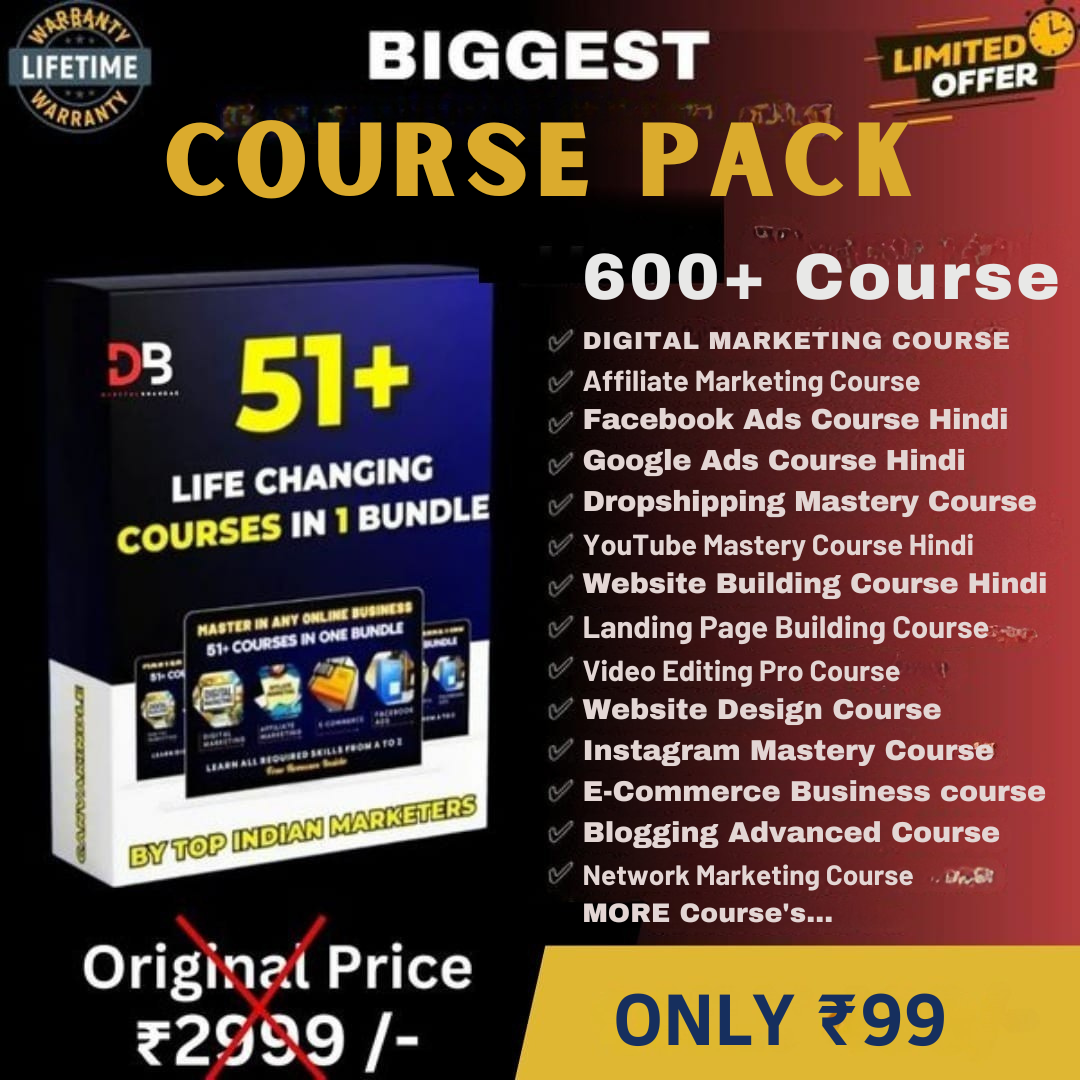 600+ Premium Courses Mega Pack – Digital Marketing, AI, Coding & More